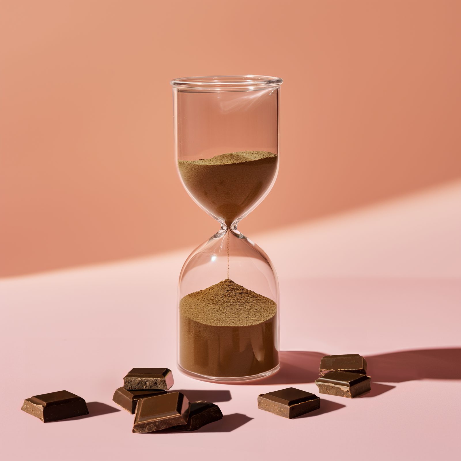 Hourglass with chocolate sand