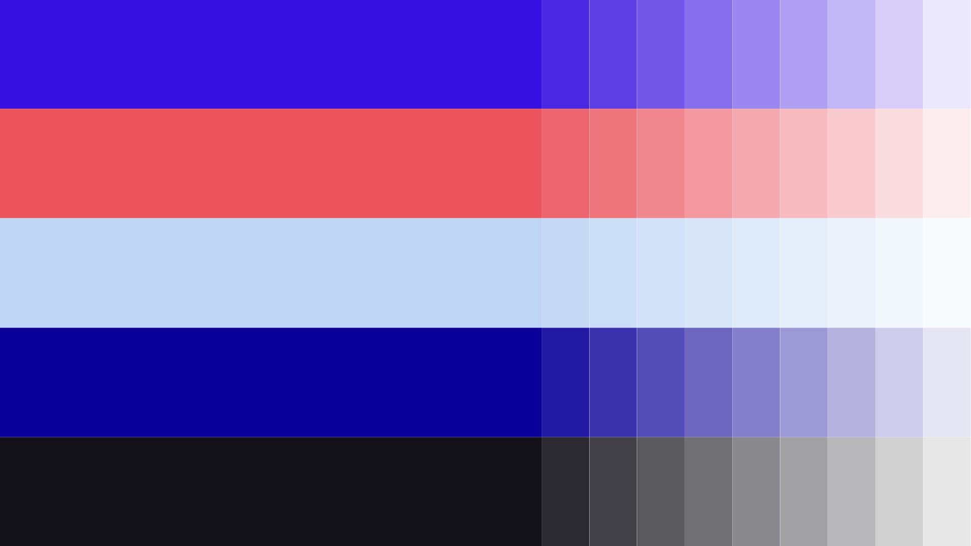 Twinnovate color palette with tints